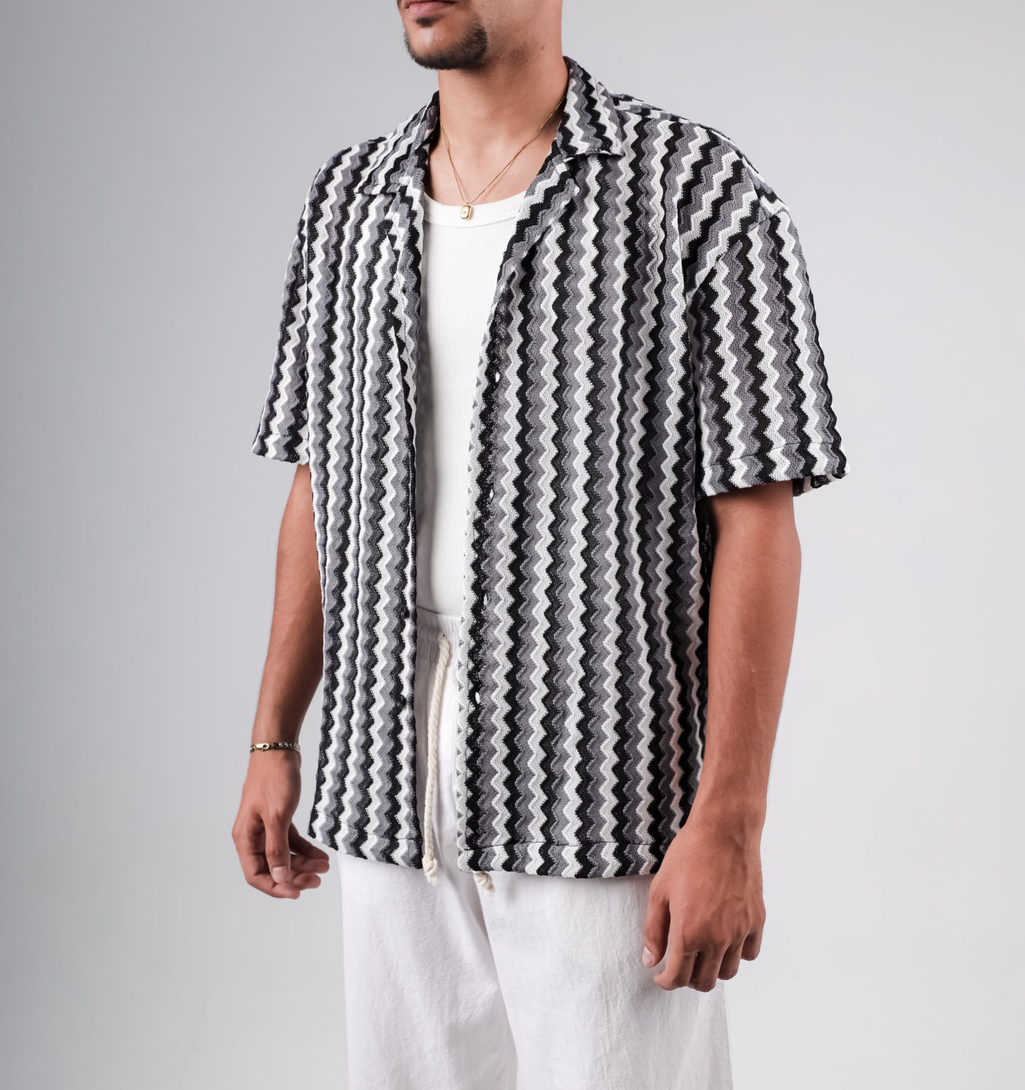 Knitted striped colorful shirt