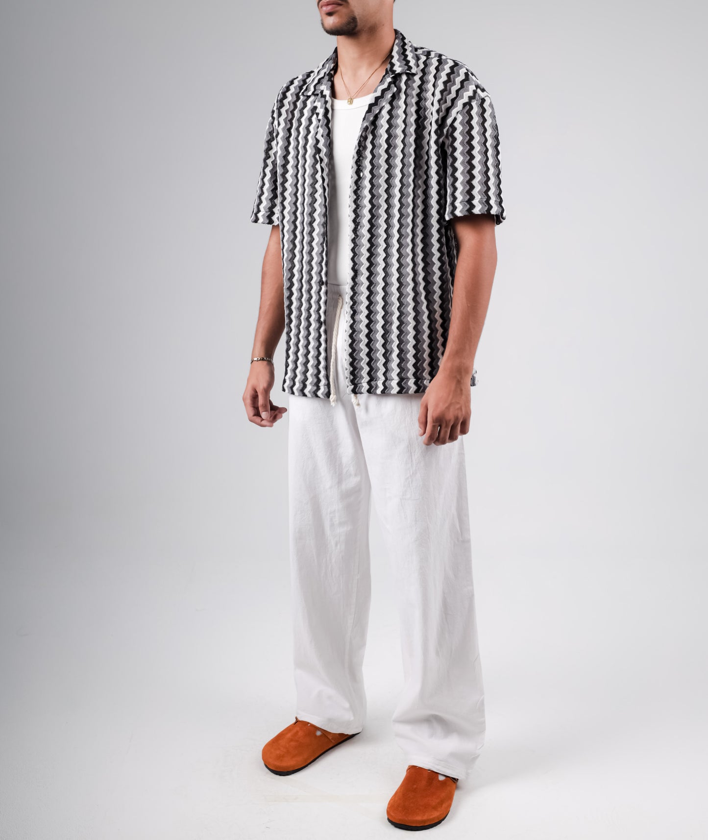 Knitted striped colorful shirt