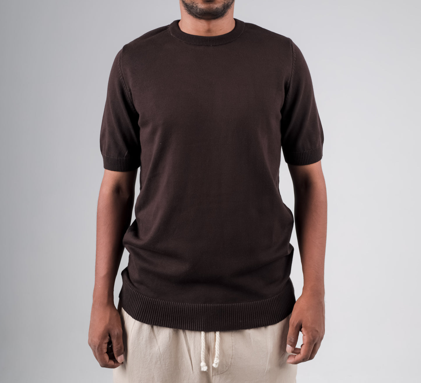 Basic Crew neck knitted tshirt
