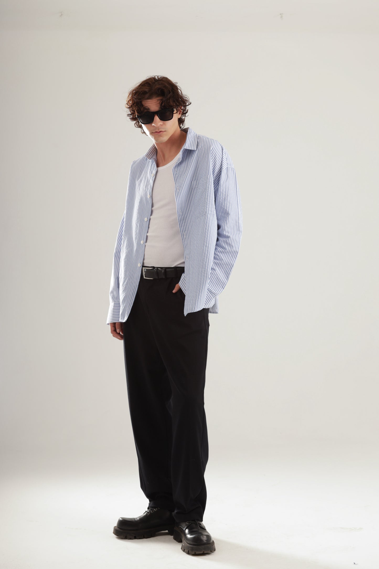 Lose fit long sleeve striped shirt