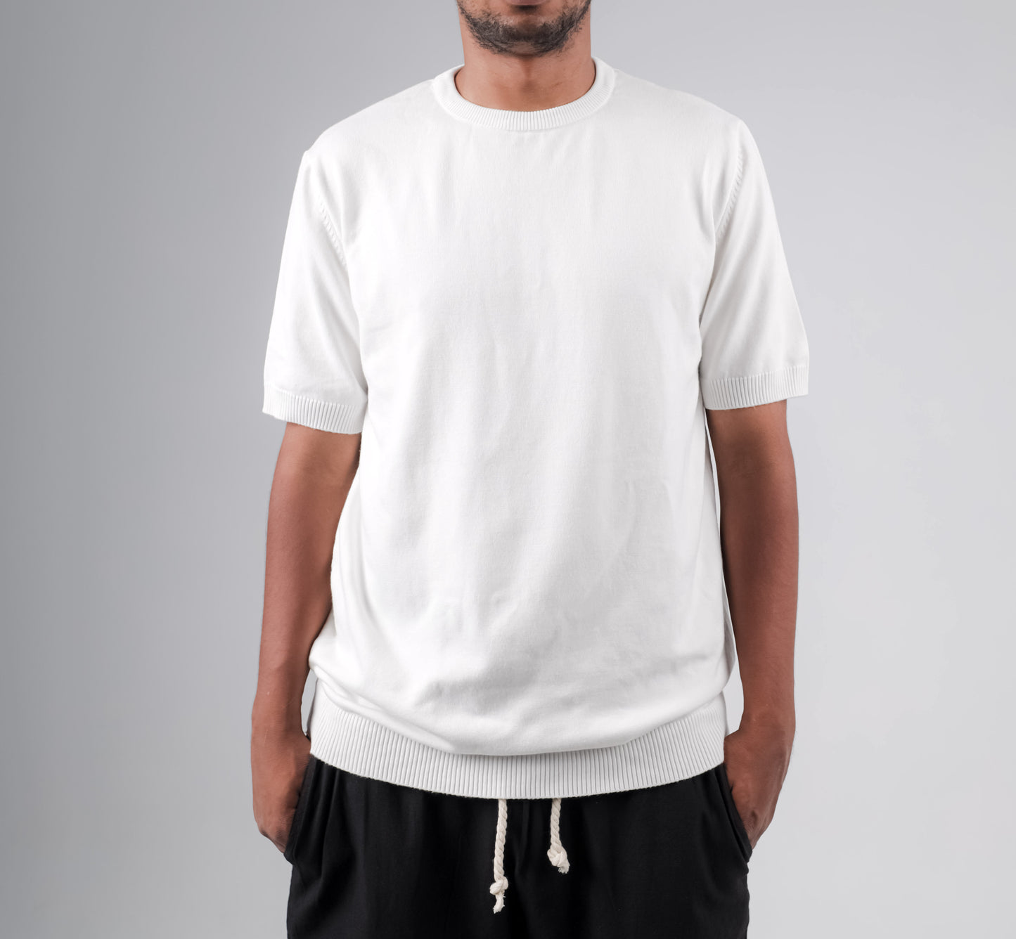 Basic Crew neck knitted tshirt
