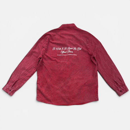 Washed long sleeve checked shirt