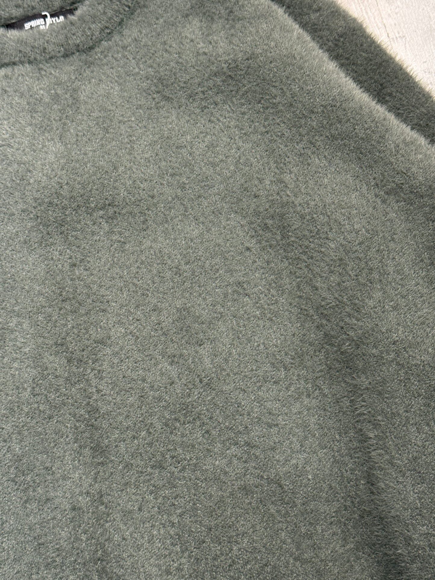 Crew neck Knitted sweater short mohair