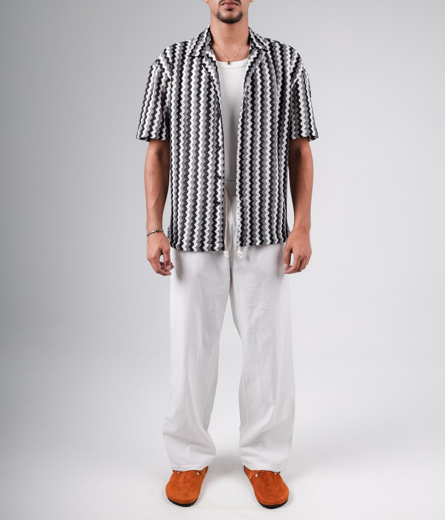 Knitted striped colorful shirt