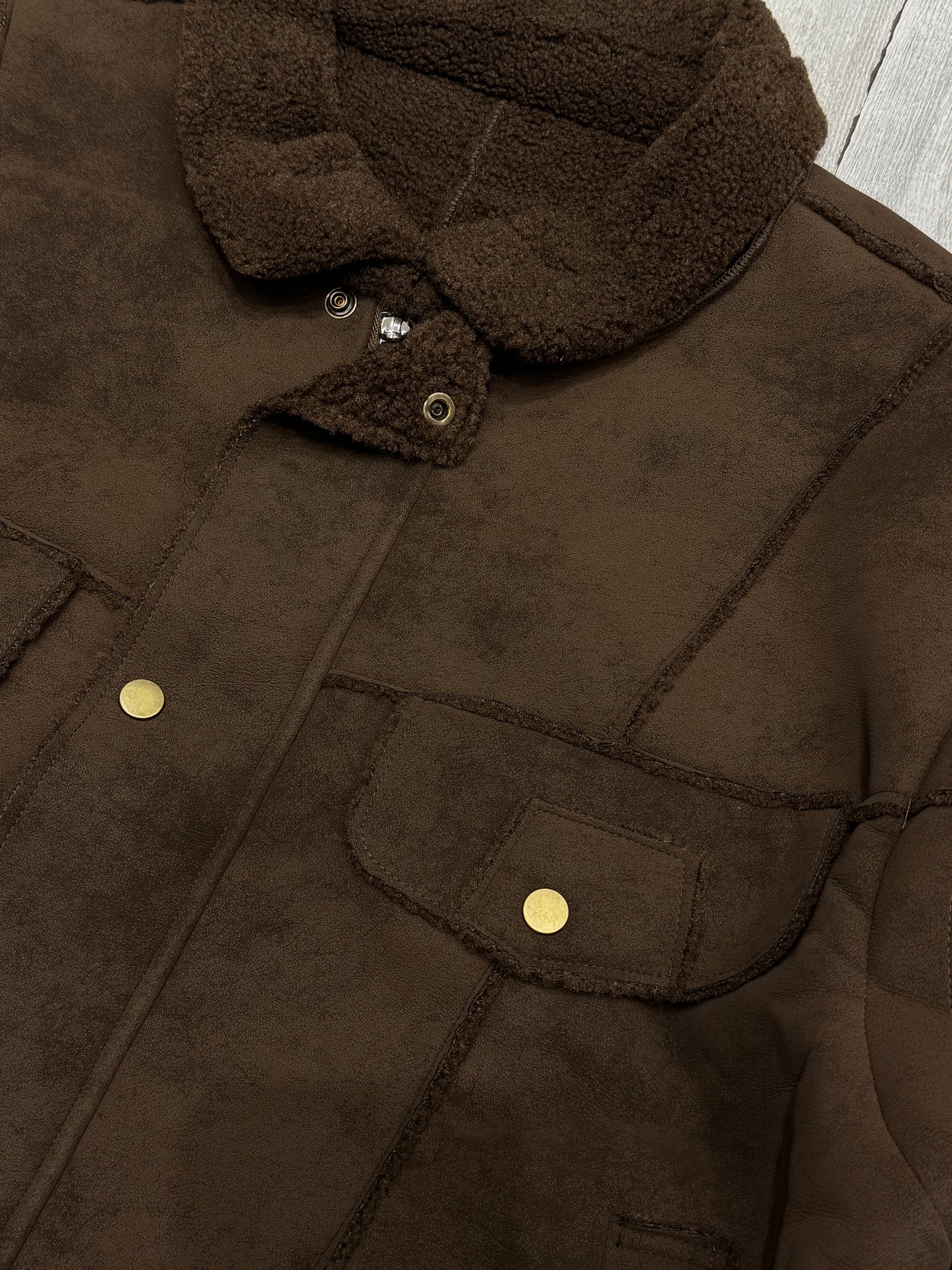 Faux leather bomber jacket