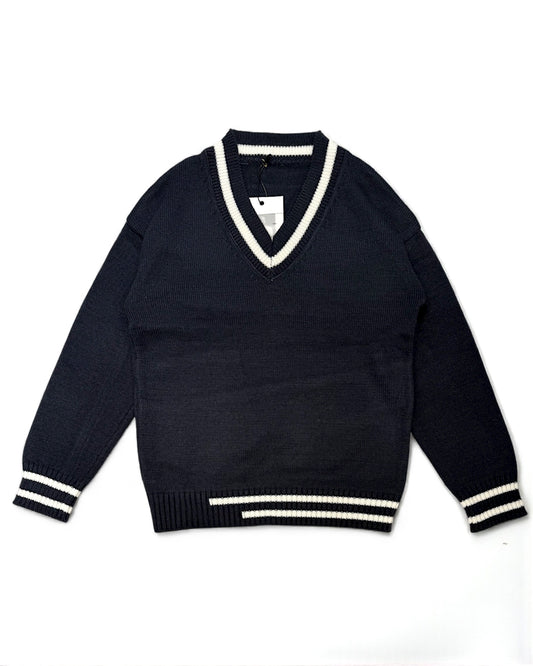 V neck Tennis Knit Sweater