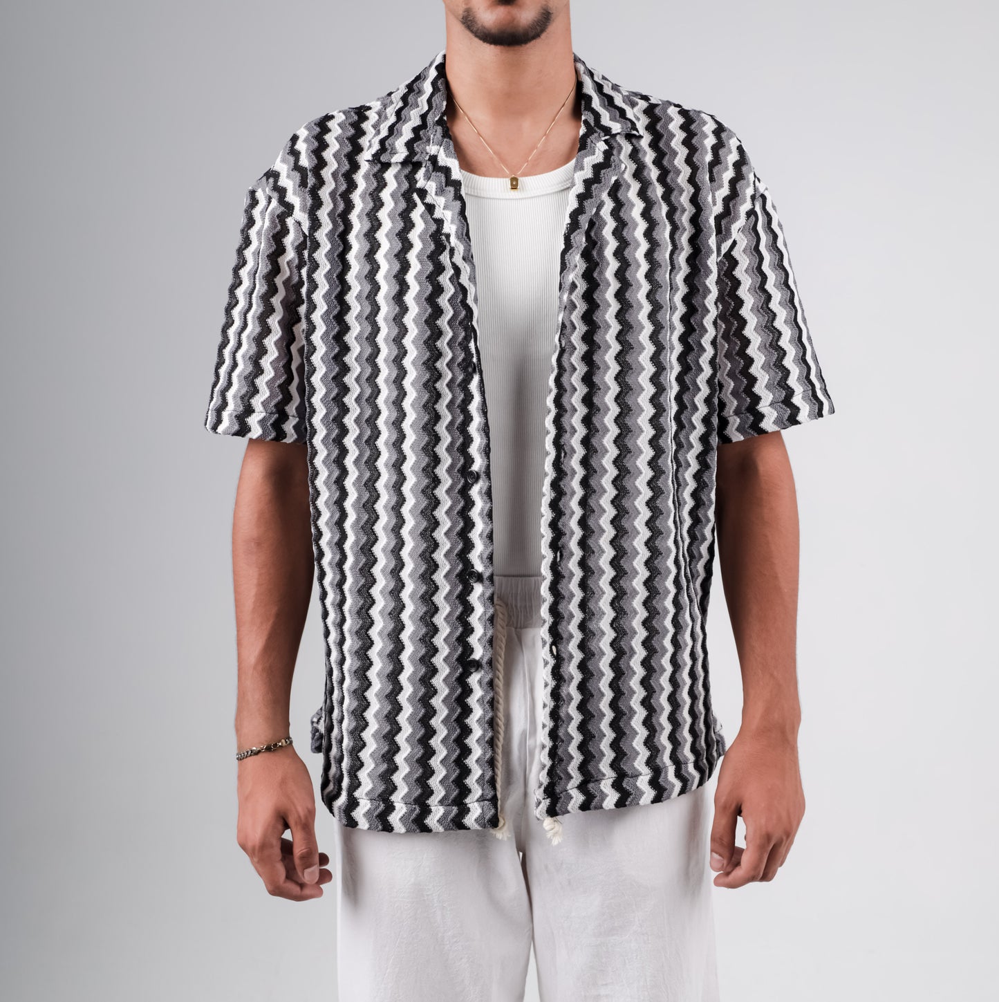 Knitted striped colorful shirt