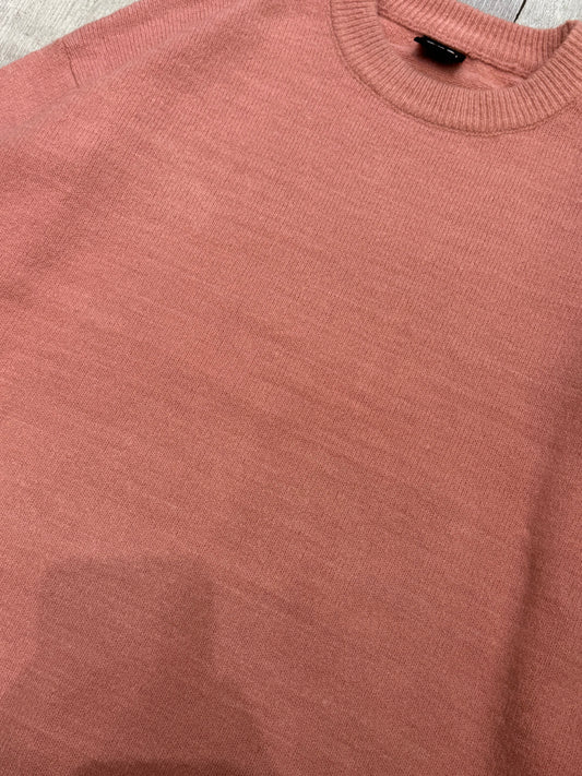 Crew neck knit sweater in pink