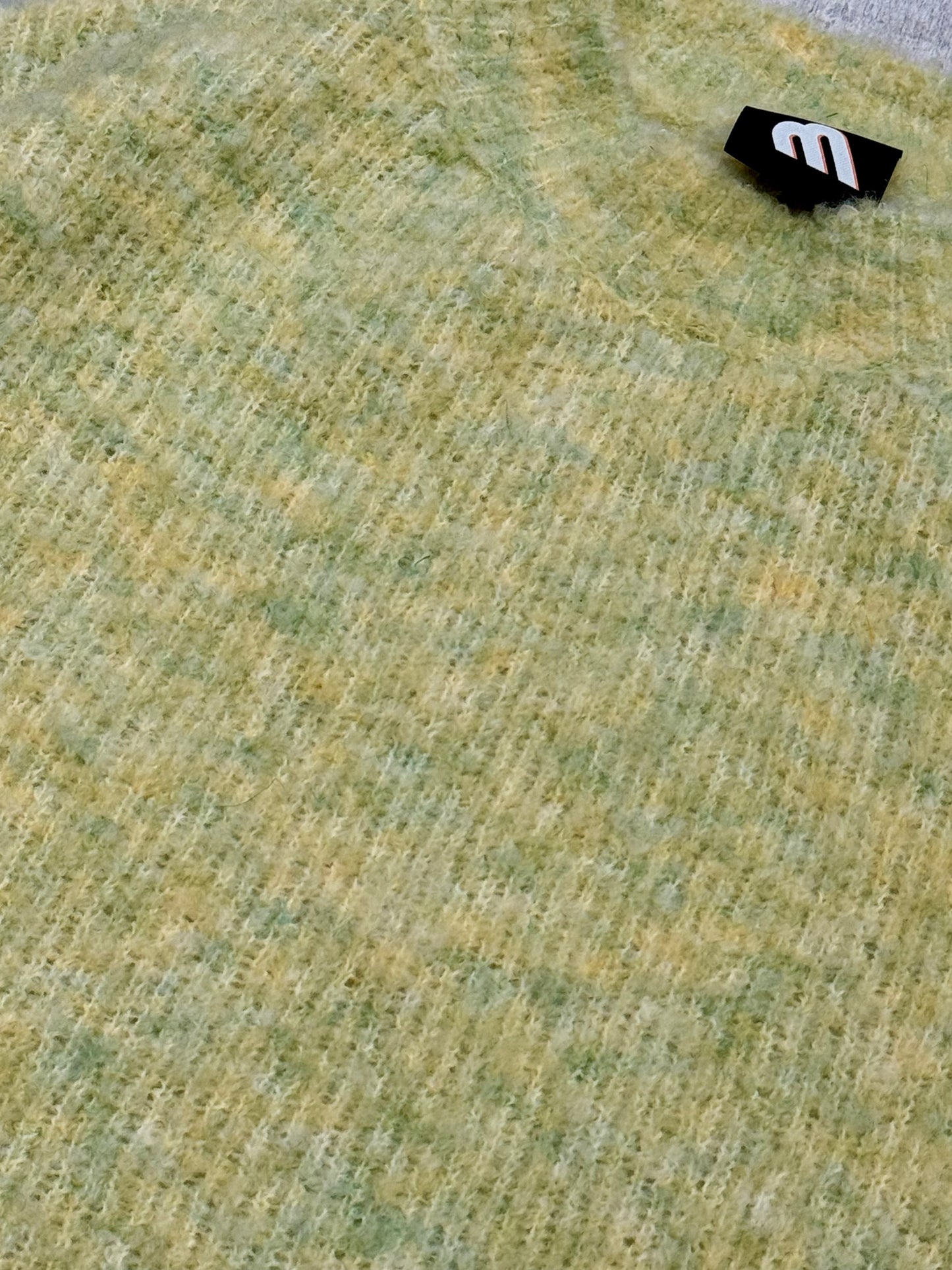 Crew neck fuzzy knit sweater