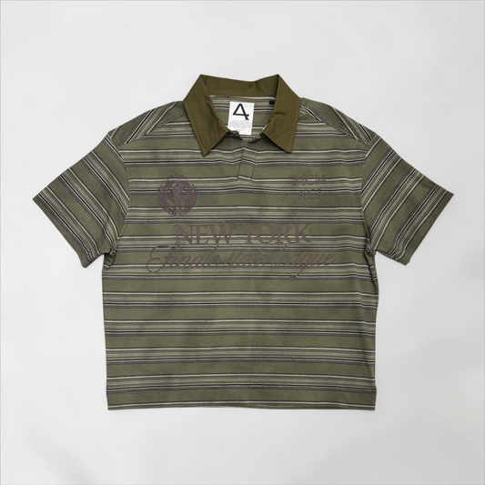 Cropped striped polo