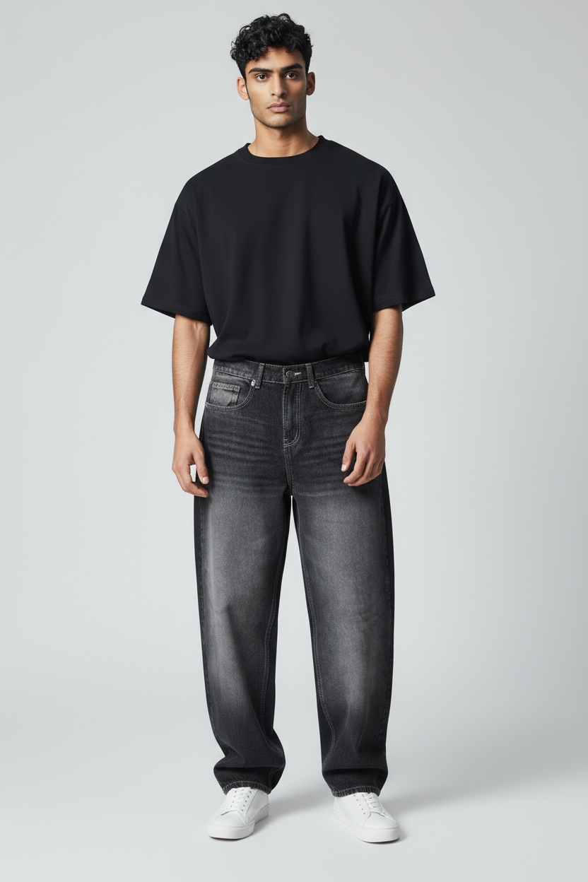 Vintage Baggy jeans in dark gray washed