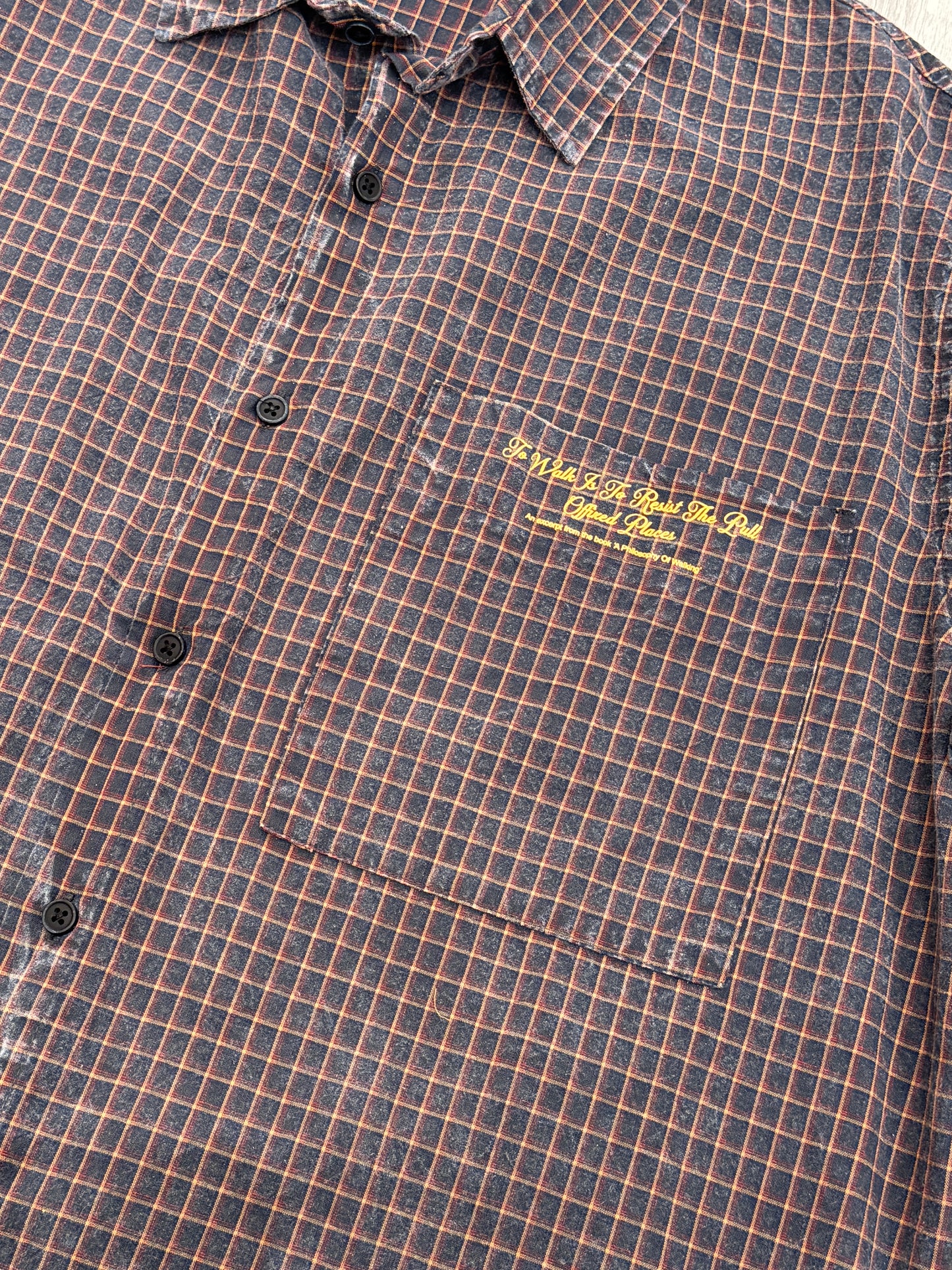 Washed long sleeve checked shirt