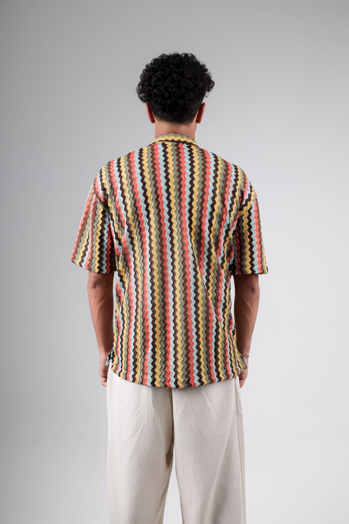Knitted striped colorful shirt