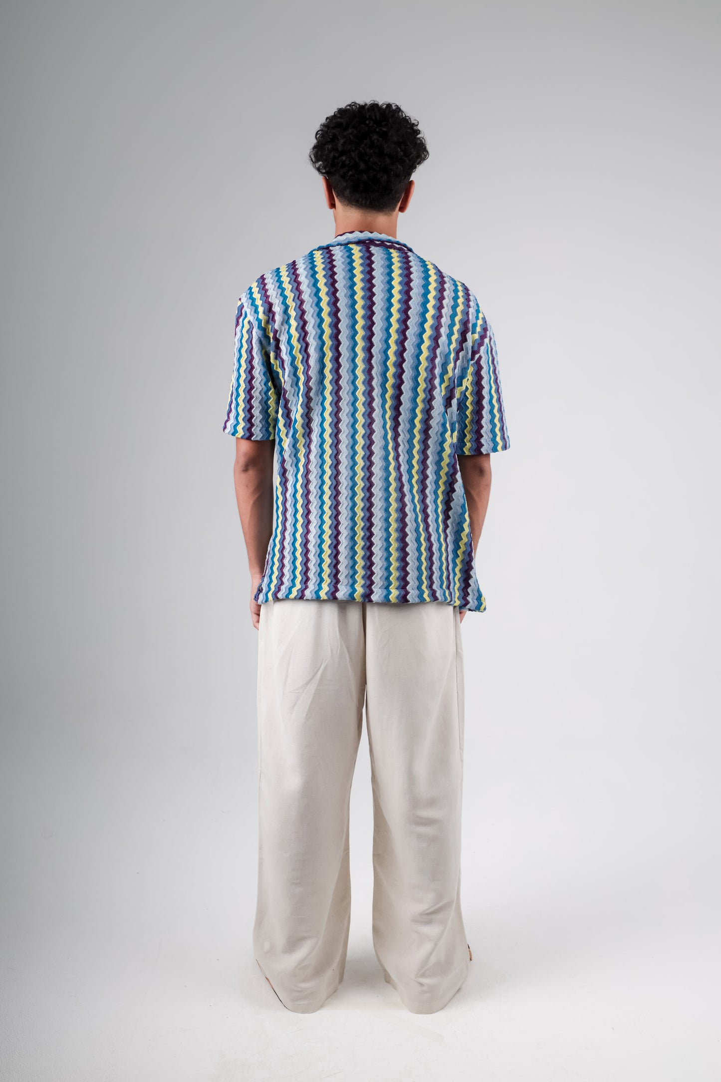 Knitted striped colorful shirt