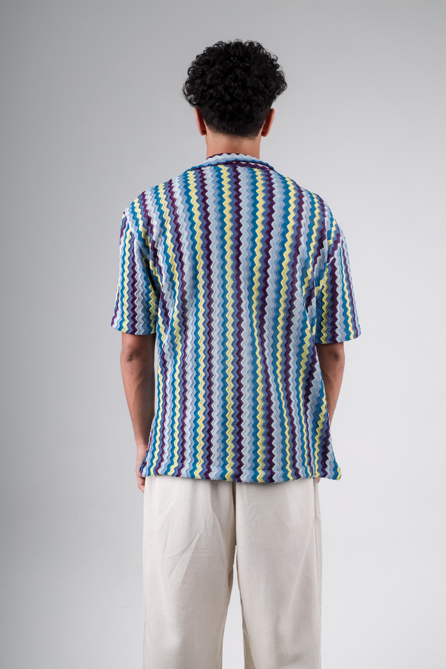 Knitted striped colorful shirt