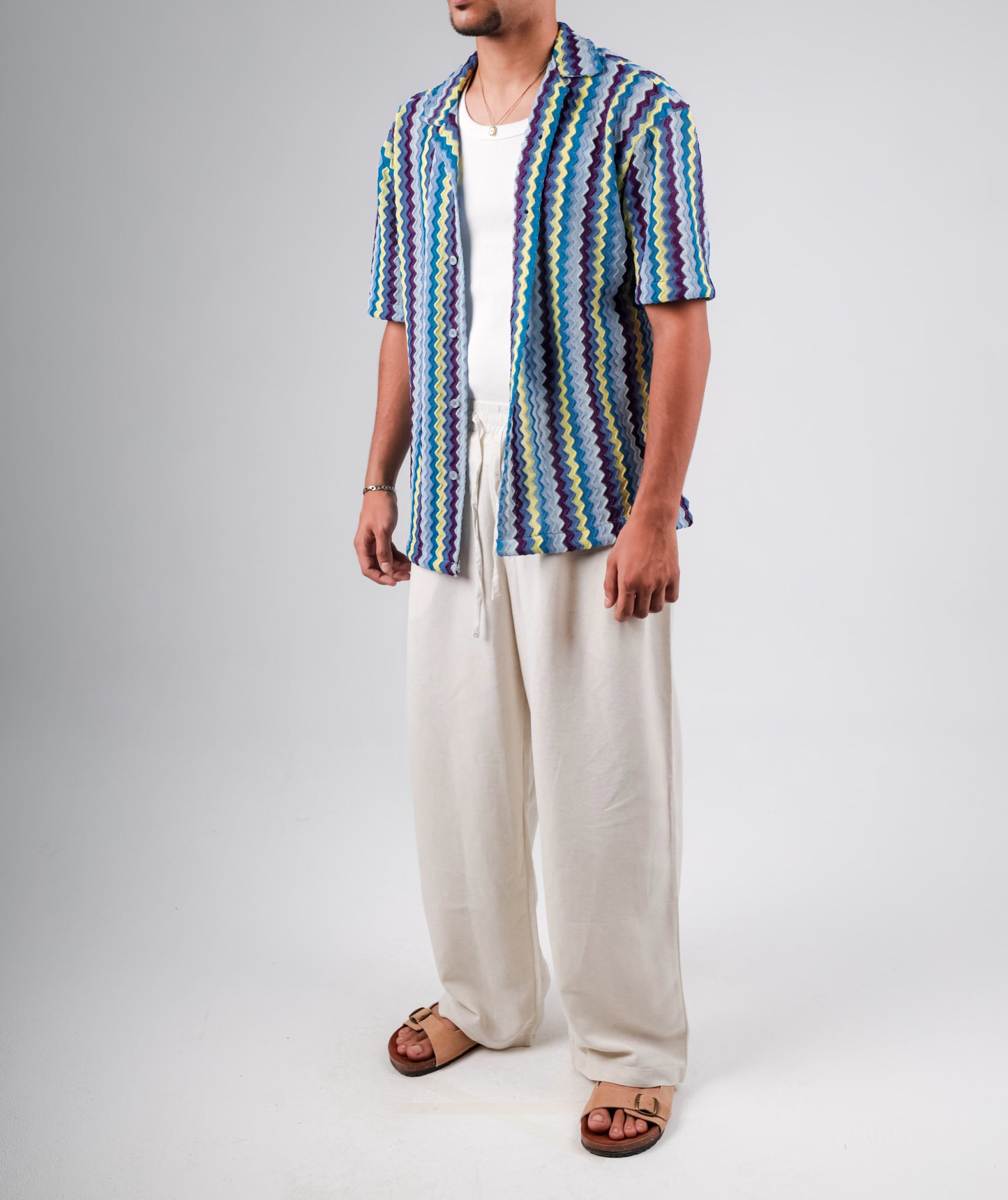 Knitted striped colorful shirt