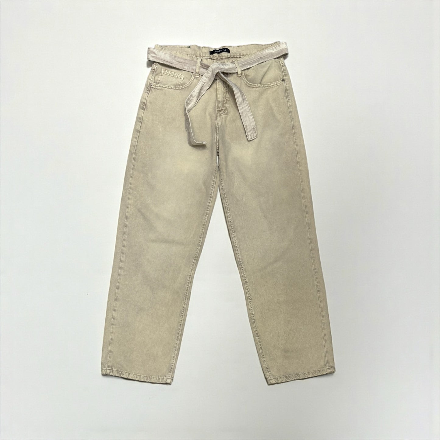 Denim pants in light beige washed
