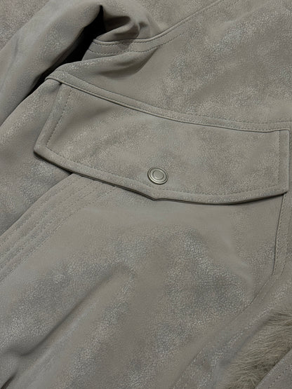 Faux Suede Aviator Jacket