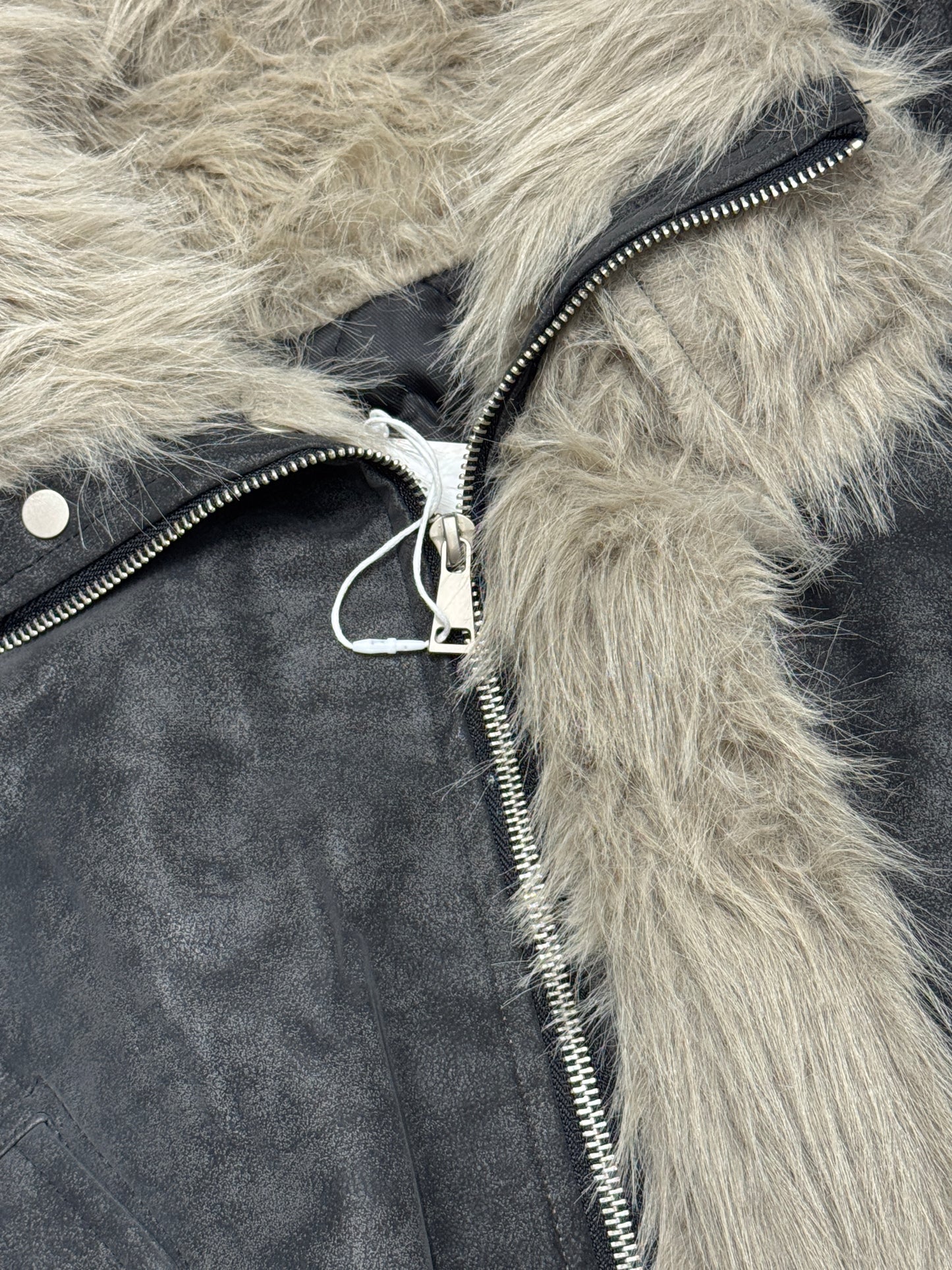 Faux Suede Aviator Jacket
