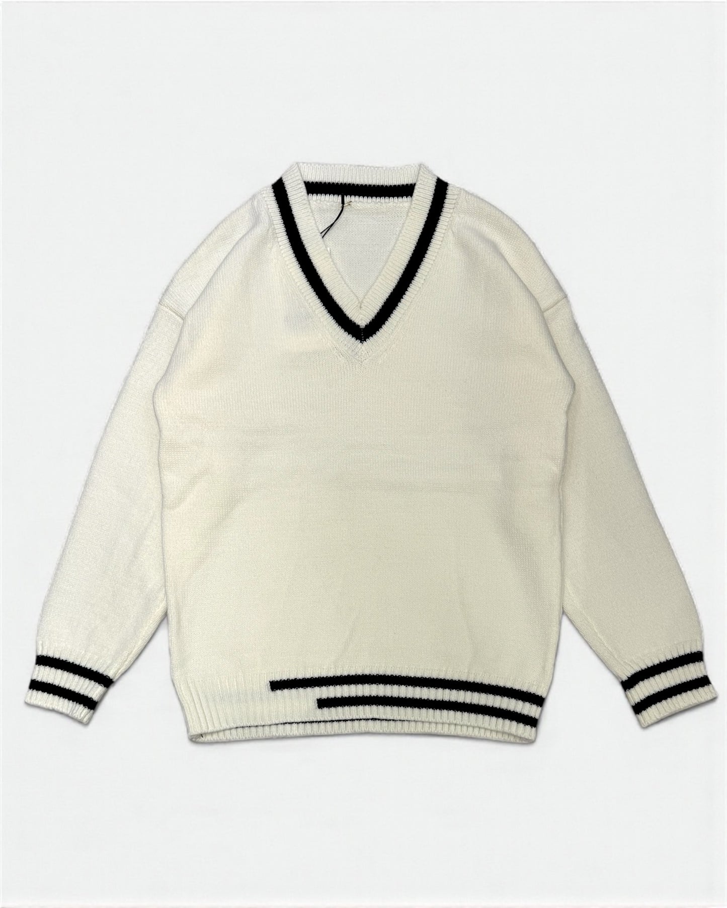 V neck Tennis Knit Sweater