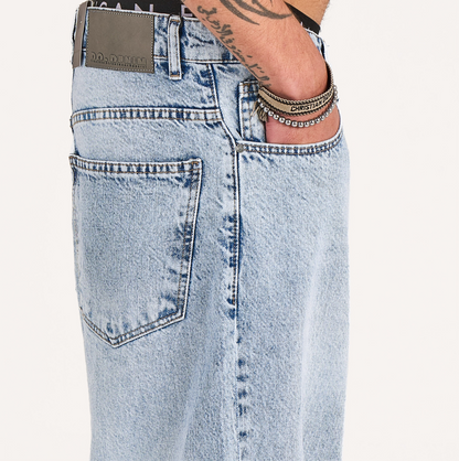 Baggy jeans in stone mid blue washed