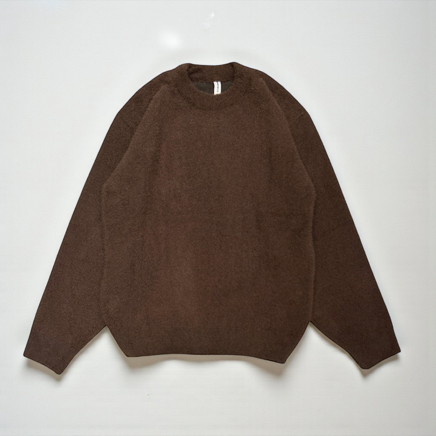 Crew neck Knitted sweater short mohair