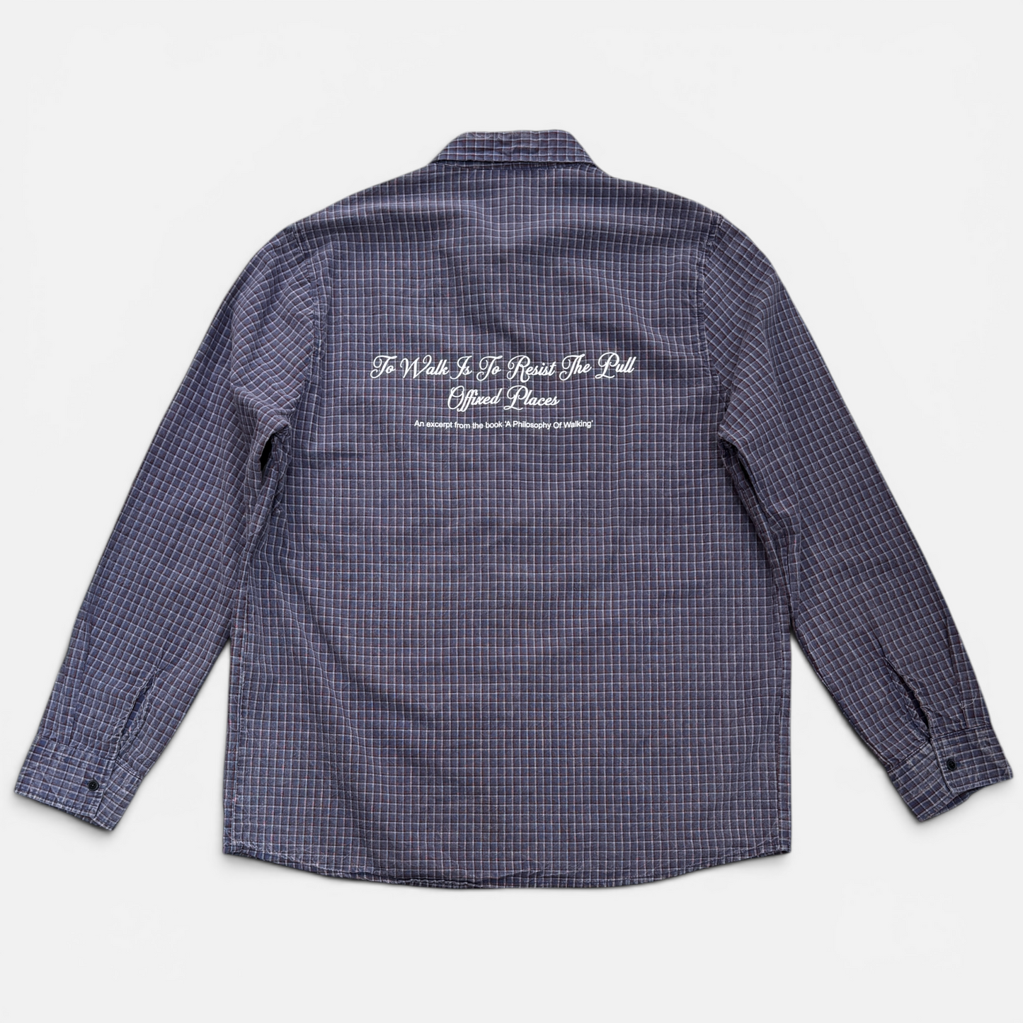 Washed long sleeve checked shirt