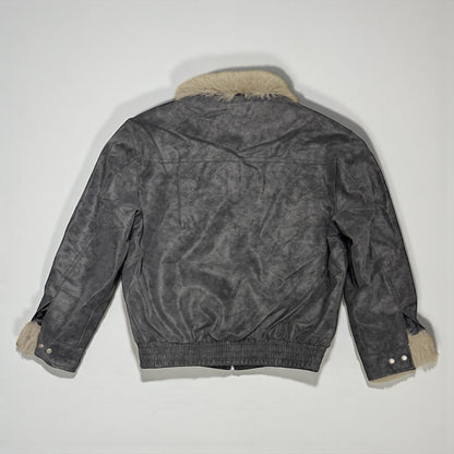 Faux Suede Aviator Jacket