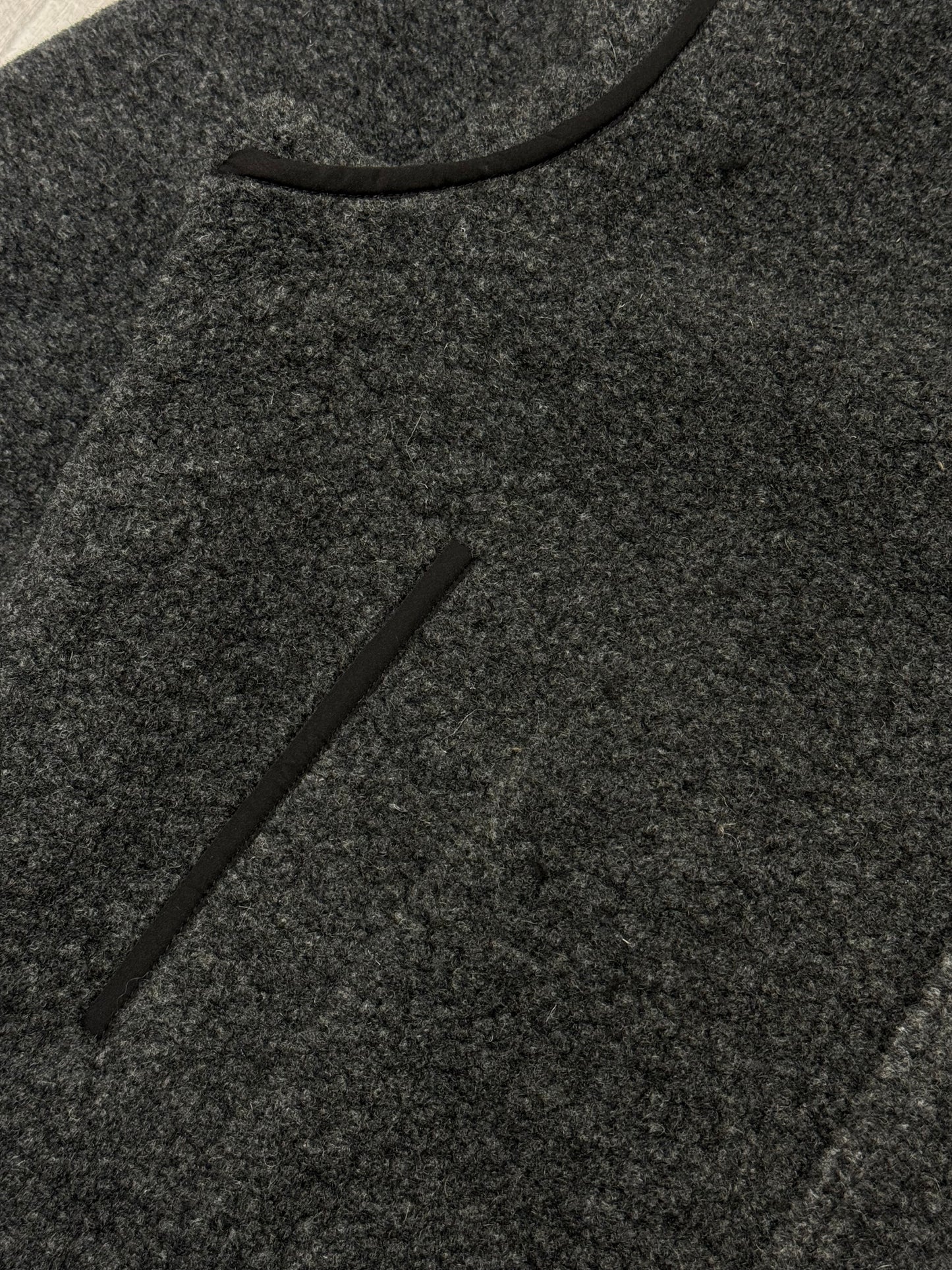 Turtle neck wool bomber jacket in gray