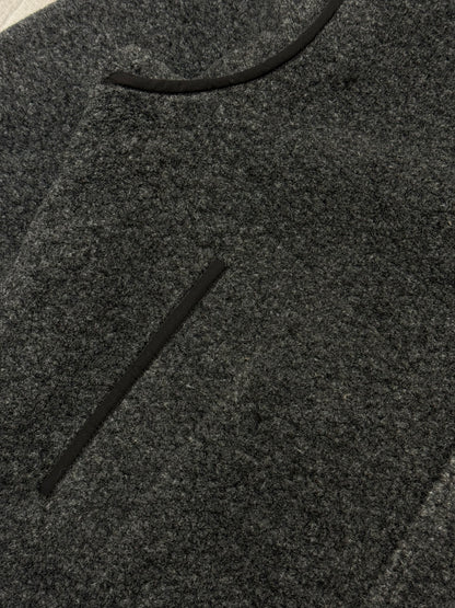 Turtle neck wool bomber jacket in gray