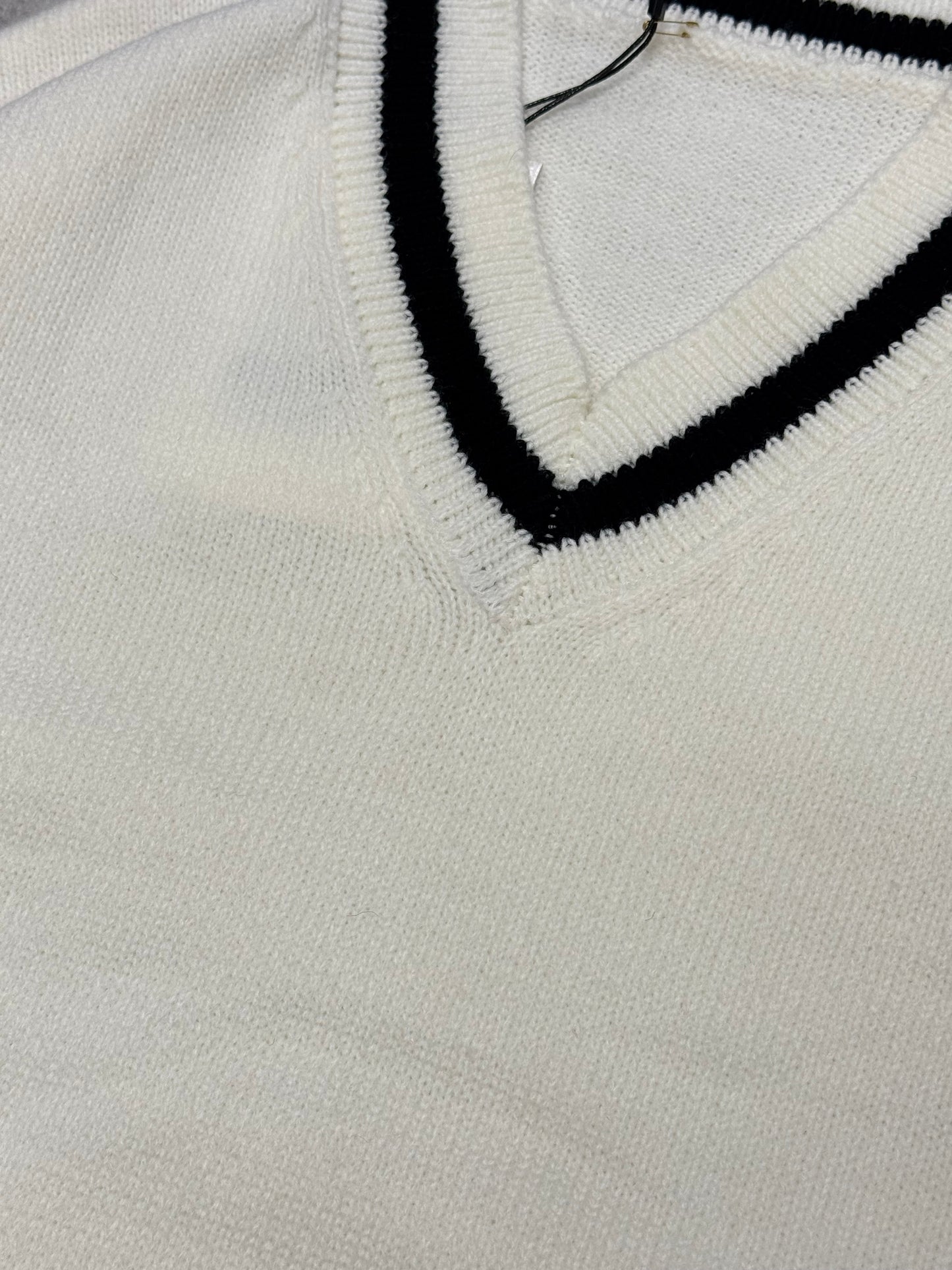 V neck Tennis Knit Sweater