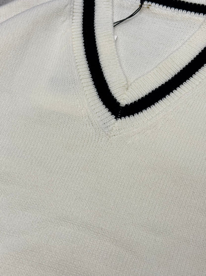 V neck Tennis Knit Sweater