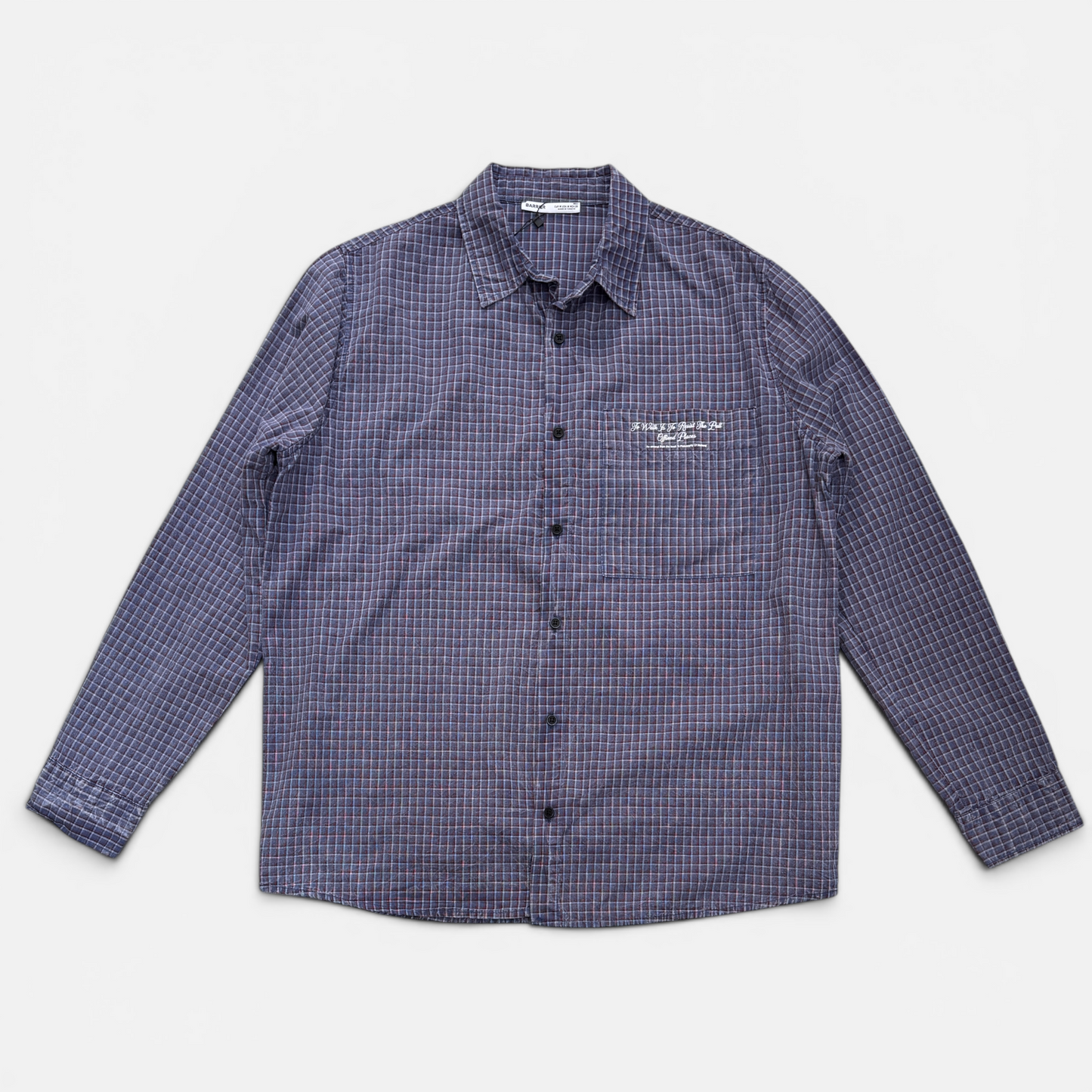 Washed long sleeve checked shirt