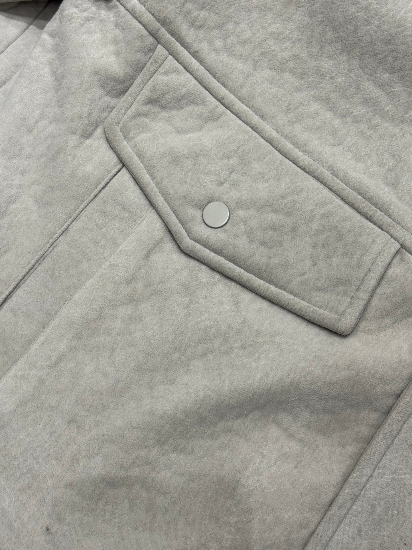 Faux suede bomber jacket in gray