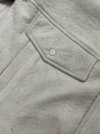 Faux suede bomber jacket in gray