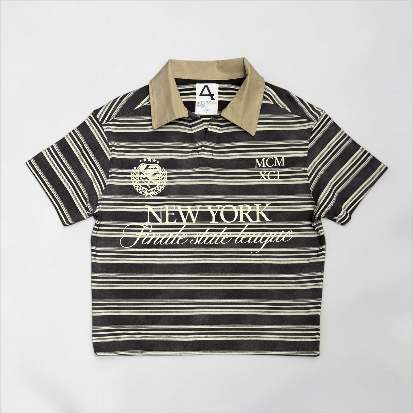 Cropped striped polo