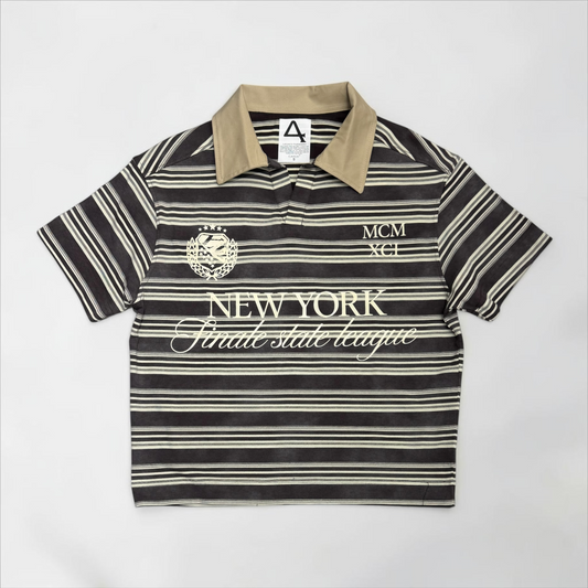 Cropped striped polo