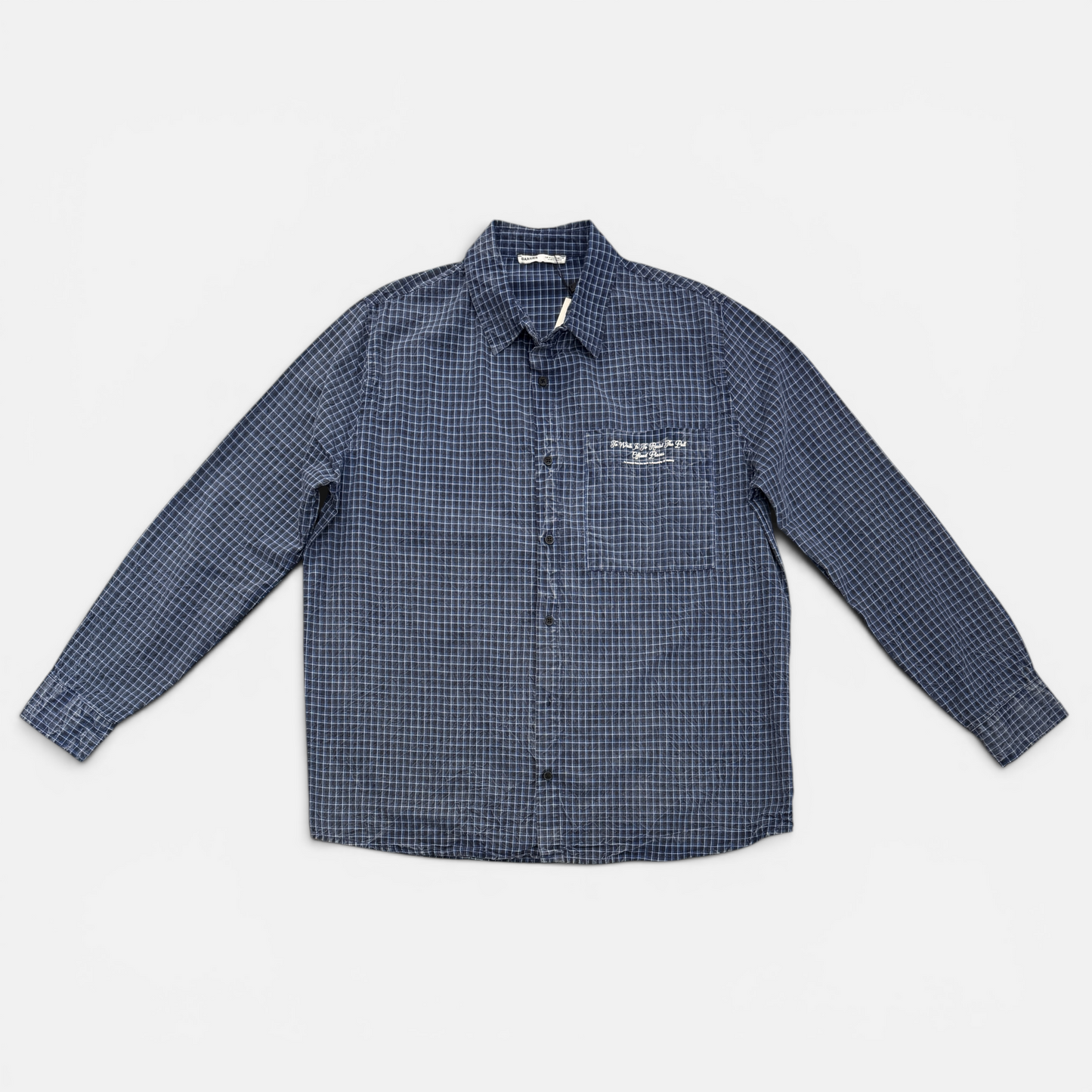Washed long sleeve checked shirt