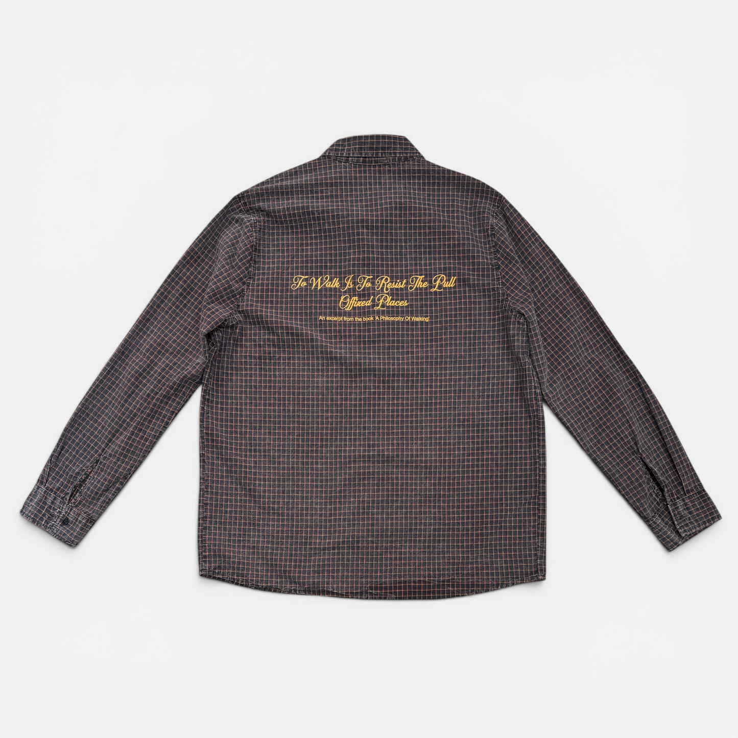 Washed long sleeve checked shirt