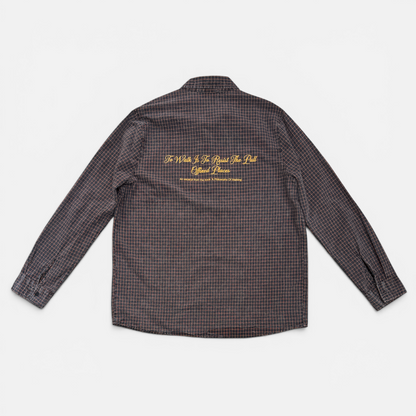 Washed long sleeve checked shirt