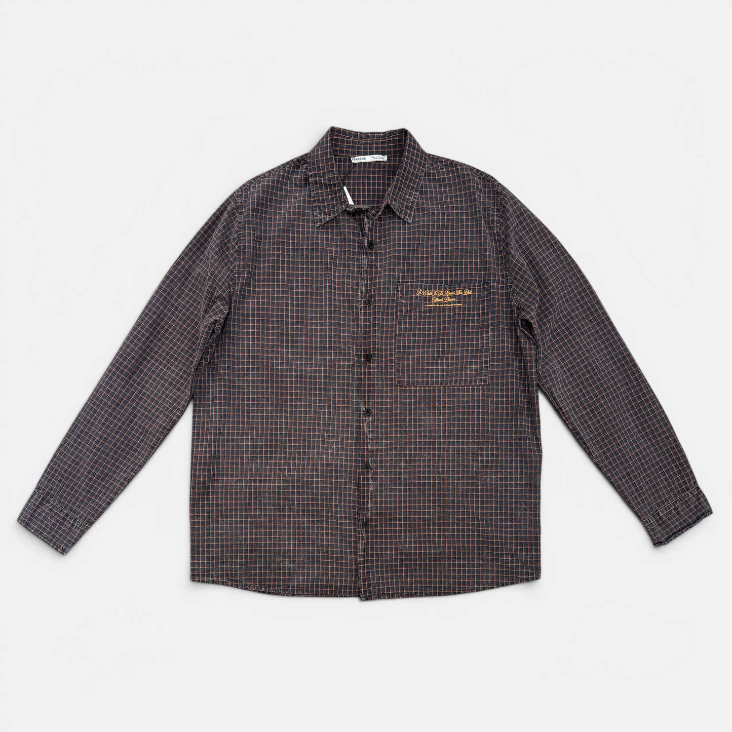 Washed long sleeve checked shirt