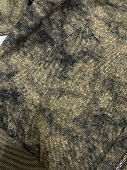 Washed Leather-Collar Bomber