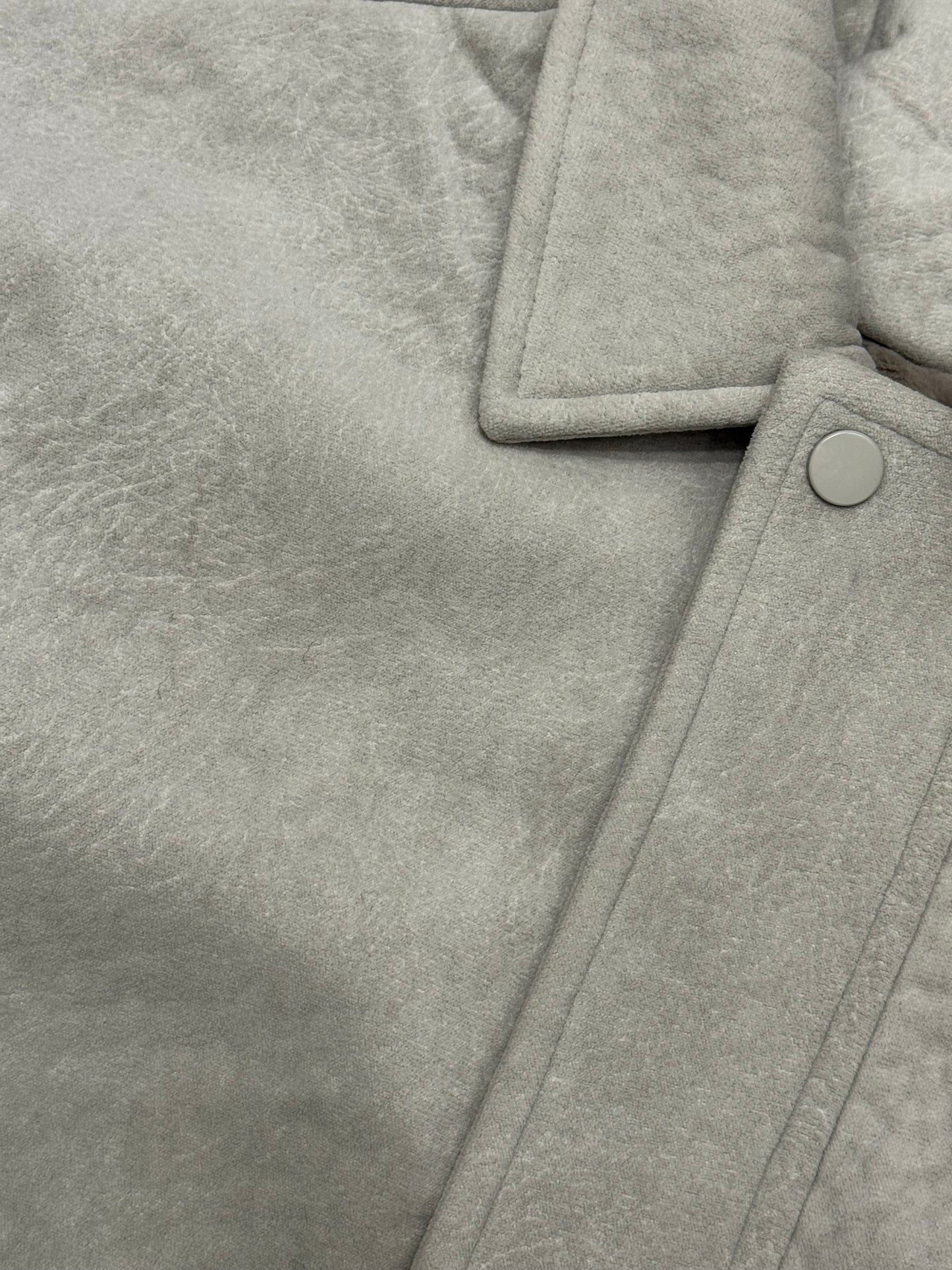 Faux suede bomber jacket in gray