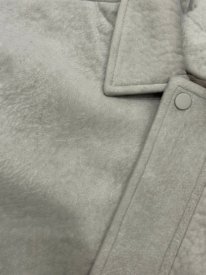 Faux suede bomber jacket in gray