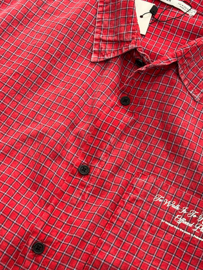 Washed long sleeve checked shirt