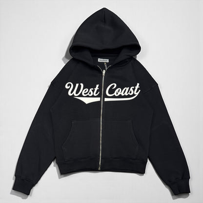 West coast Puff printed zip up hoodie