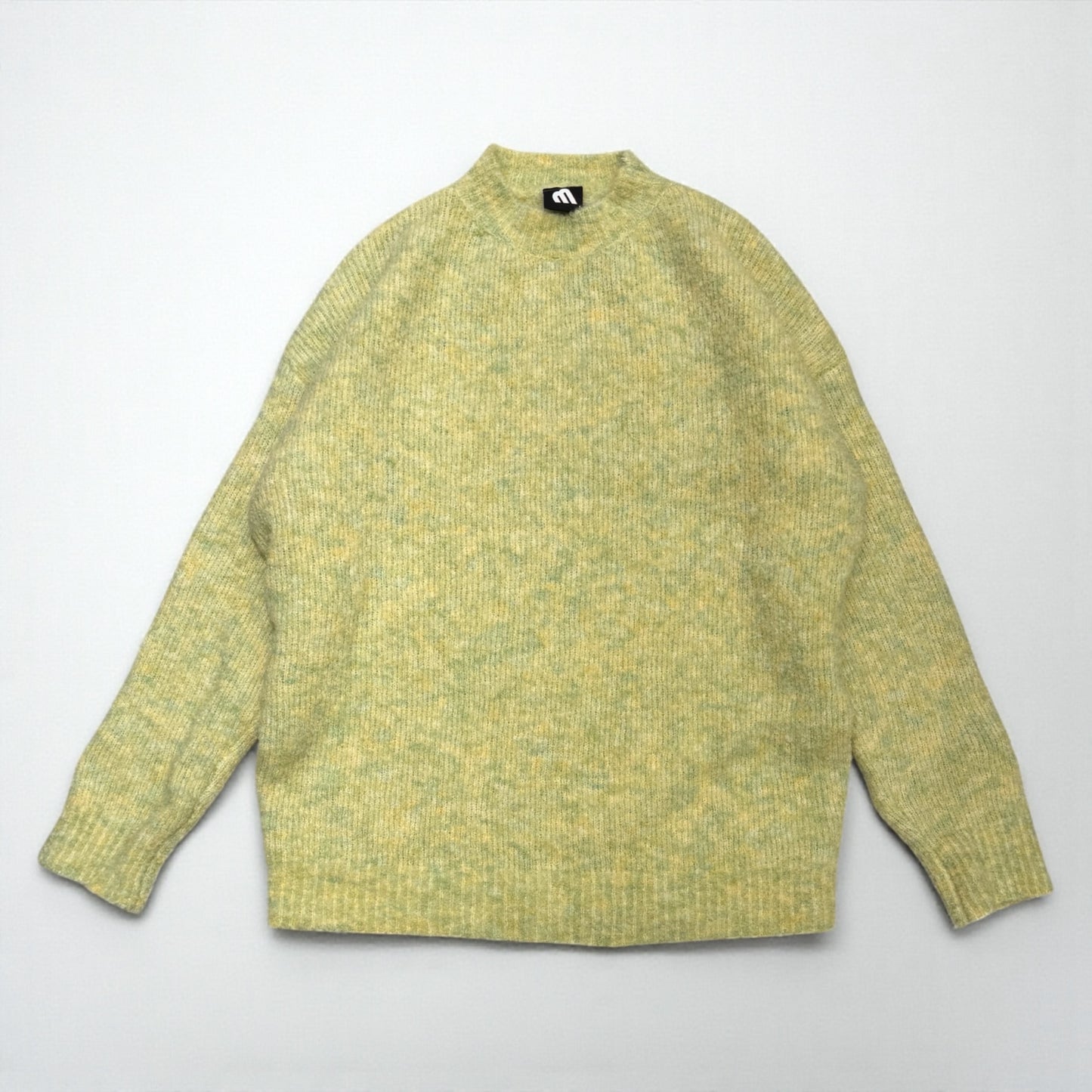 Crew neck fuzzy knit sweater