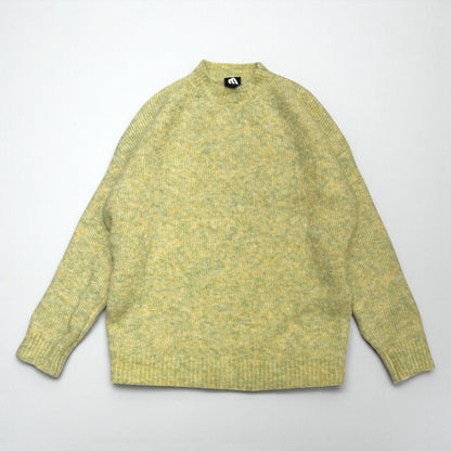 Crew neck fuzzy knit sweater
