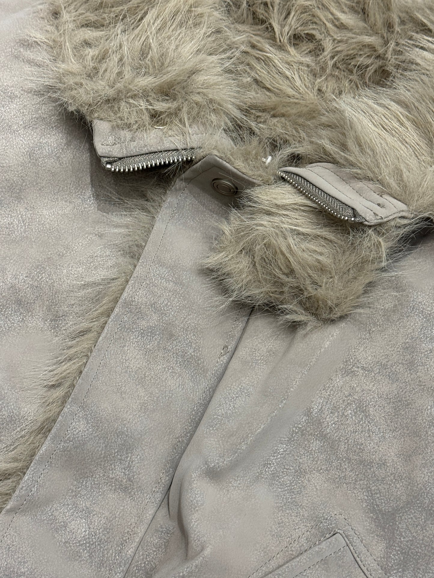 Faux Suede Aviator Jacket