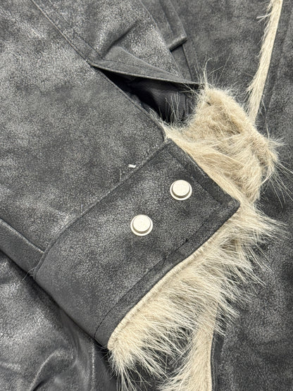 Faux Suede Aviator Jacket